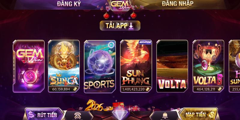 Gemwin - tổng hợp các sảnh game được yêu thích nhất